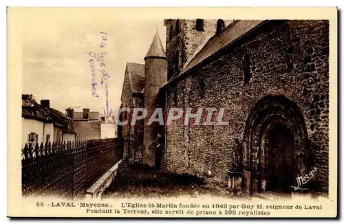 Laval - L&#39Eglise St Martin fondee en 1040 par Guy II seigneur de Laval - Cartes postales