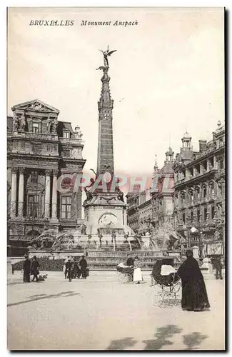 Belgique - Belgium - Bruxelles - Brussels - Monument d&#39Anspach - Ansichtskarte AK