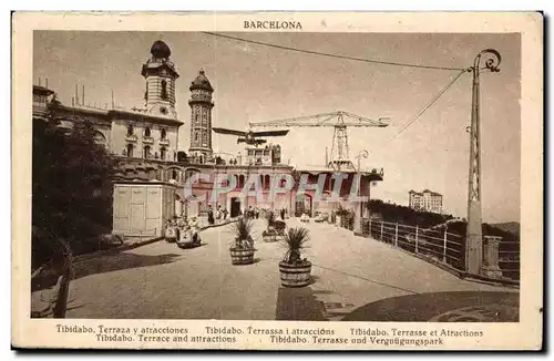 Espana - Espagne - Spain - Barcelona - Terraza y atracciones Tibidabo - Cartes postales