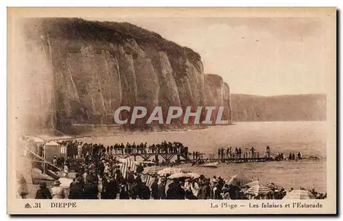 Dieppe - La Plage - Les falaises et l Estacade - Ansichtskarte AK