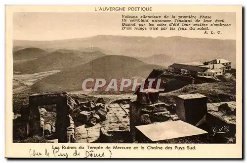 L&#39Auverge Poetique - Les Ruines du Temple de Mercure et la Chaine des Puys Sud - Ansichtskarte AK