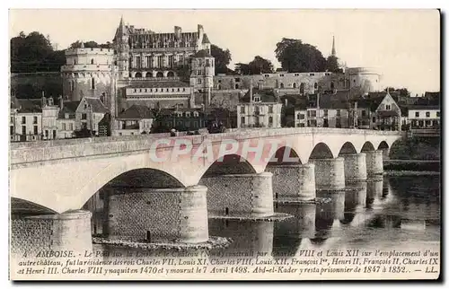 Amboise - Le Pont sur la Loire et le chateau - Ansichtskarte AK