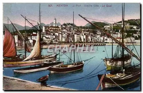 Menton Ansichtskarte AK Le port Vieille ville Le quai (bateaux)