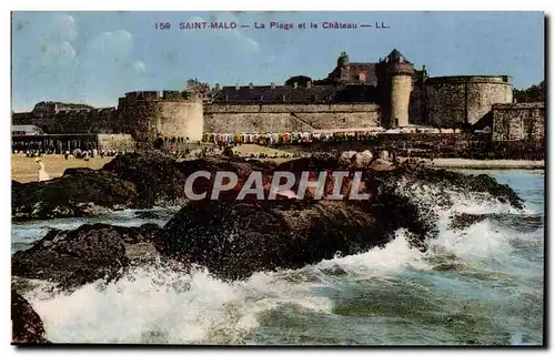 Saint Malo Cartes postales La plage et le chateau