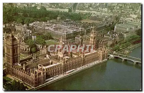 Grande Bretagne Londres London Moderne Karte Aerila view of Houses of Parliament Big Ben Westminster abbey