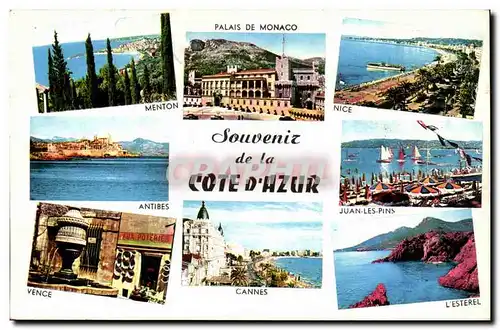 Ansichtskarte AK Souvenir de la Cote d&#39azur Palais de Monaco Menton Cannes Vence Nice Juan les Pins L&#39Ester