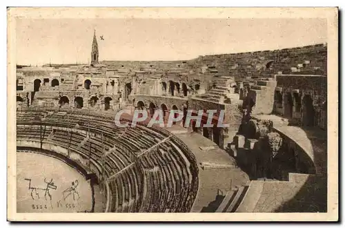 Nimes Cartes postales Les arenes Vue interieure