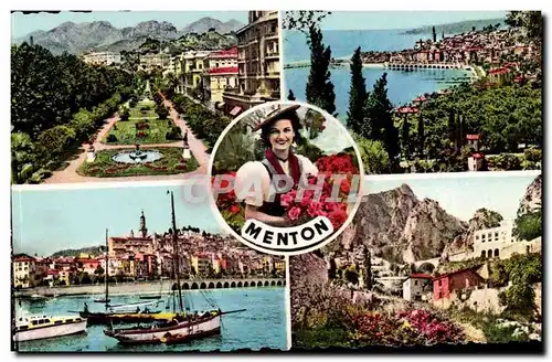 Menton Cartes postales moderne Les ajrdins Menton vu de Garavan La vieille ville