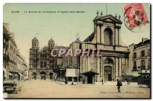 Dijon Cartes postales La Bourse du commerce et Eglise Saint Michel