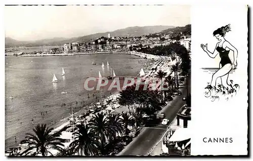 Cannes Cartes postales la plage la promenade de la Croisette et le Suquet