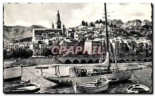 Menton Cartes postales Vue au port et vieille ville