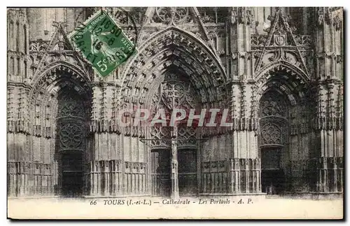 Tours Ansichtskarte AK Cathedrale Les portails