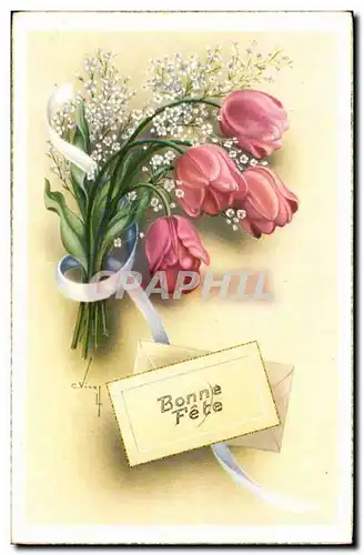 Cartes postales FAntaisie Bonne fete