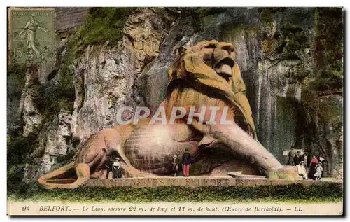 Belfort Cartes postales Le lion Oeuvre de Bartholdi (animee)