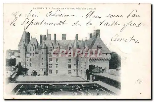 Langeais Cartes postales Facade du Chateau cote des jardins