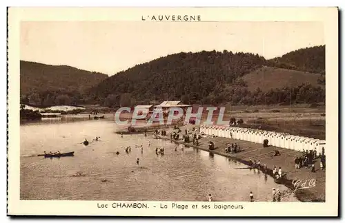 Lac chambon Cartes postales La plage et ses baigneurs