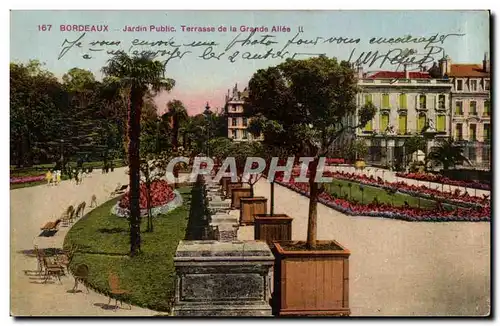 Bordeaux Ansichtskarte AK Jardin public Terrasse de la grande allee