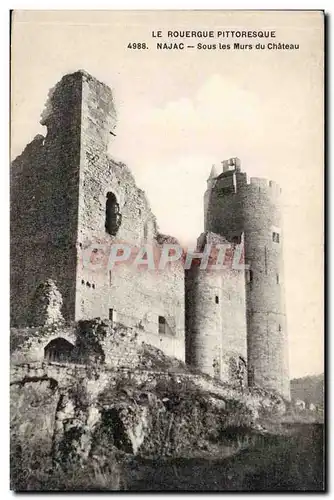 Rouergue Najac Ansichtskarte AK Sous les murs du chateau