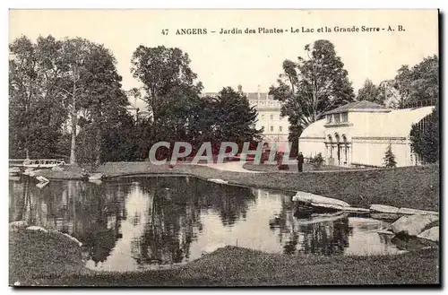 Angers Ansichtskarte AK Jardin des plantes Le lac et la grande serre