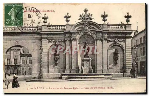 Nancy Cartes postales La statue de Jacques CAllot a l&#39Arc de TRiomphe (1877)