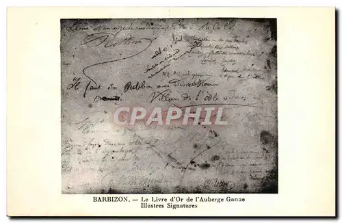 Barbizon Ansichtskarte AK Le livre d&#39or de l&#39auberge Ganne illustres signatures