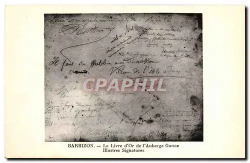 Barbizon Cartes postales Le livre d&#39or de l&#39auberge Ganne illustres signatures