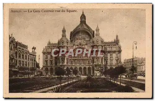 Belgie Belgique Anvers Cartes postales La gare centrale vue du square