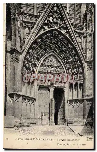 Auxerre Cartes postales CAthedrale Portail meridional