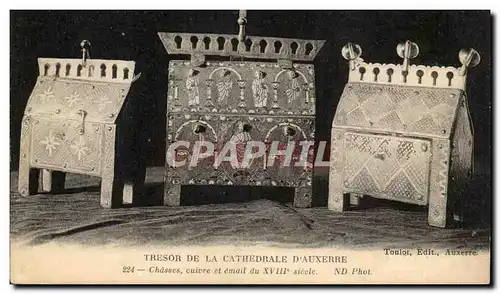 Auxerre Cartes postales Tresor de la cathedrale Chasses cuivre et email du 18eme