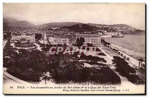 Nice Ansichtskarte AK Vue d&#39ensemble du jardin du Roi Albert 1er et le quai des Etats Unis