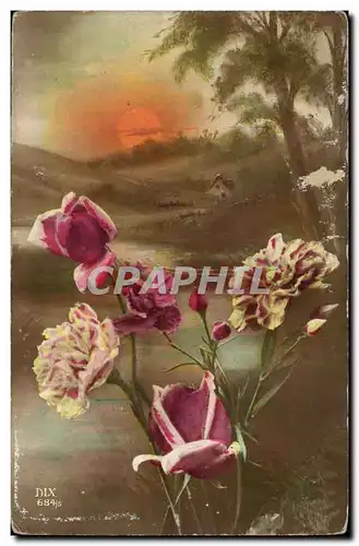 Cartes postales Fantaisie Fleurs