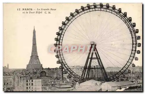 Paris Cartes postales La grande roue et la Tour Eiffel