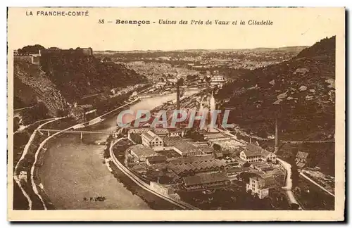 Besancon Cartes postales Usines des pres de Vaux et la citadelle