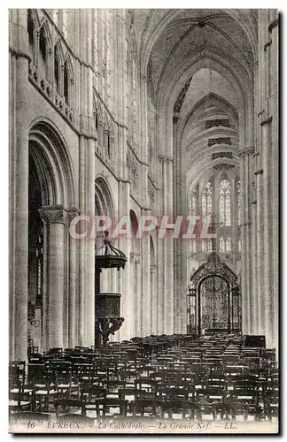 Evreux Ansichtskarte AK La cathedrale La grande nef