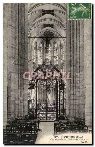 Evreux Cartes postales La cathedrale la grille du choeur