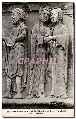 Cathedrale de Chartres Ansichtskarte AK Portail royal (12eme) La Visitation