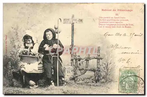 Cartes postales Retour de pelerinage (enfants)