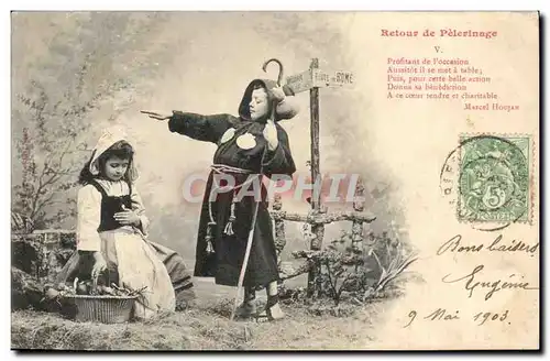 Cartes postales Retour de pelerinage (enfants)