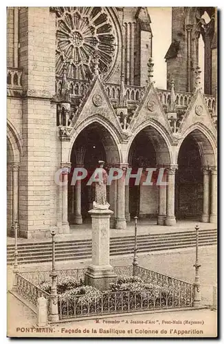 Pontmain Ansichtskarte AK FAcade de la basilique et colonne de l&#39apparition