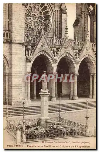 Pontmain Cartes postales FAcade de la basilique et colonne de l&#39apparition
