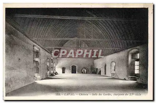 Laval Cartes postales Le chateau Salle des gardes charpente du 15eme