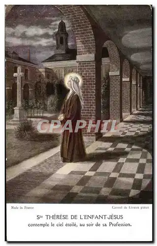 Cartes postales Ste Therese de l'enfant Jesus contemple le ciel etoile au soir de sa Profession