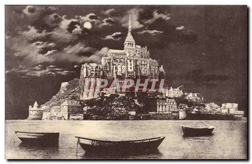 Le Mont Saint Michel Cartes postales Cote sud ouest au clair de lune