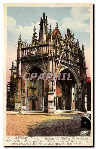 Alencon Cartes postales Porche de l'eglise Notre DAme