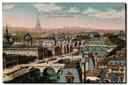 Paris Cartes postales Panorama des huit ponts