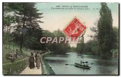 Paris Cartes postales Bois de Boulogne Promenade autour du grand lac