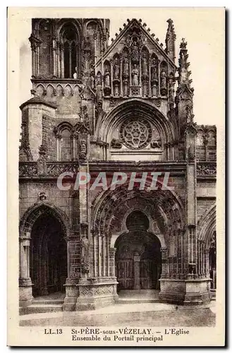 Yonne - st pere sous vezelay - L&#39Eglise Ensemble du Porttail Principal - Cartes postales