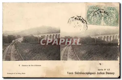 Oloron Sainte Marie - Vue Stereoscopiques Julien Damoy - Chemin de Fer - train - Ansichtskarte AK