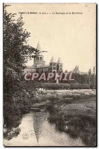 Paray le Monial - La Basilique et la Bourbince - Cartes postales