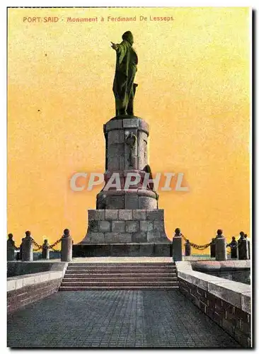 Egypte Port Said Monument a Ferdinand de Lesseps - Cartes postales